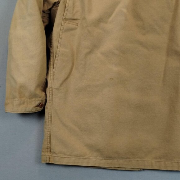 LL Bean Womens Field Winter Coat Canvas Vintage Chore Jacket Wool Linner Size L - Picture 7 of 16